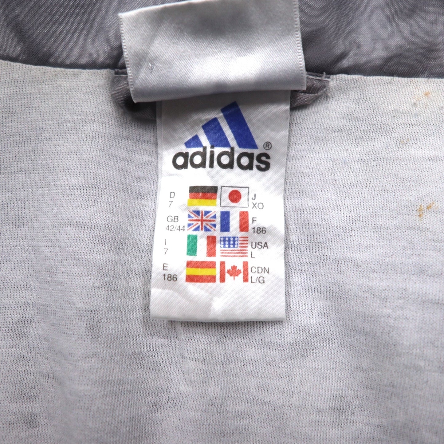 adidas 00年代 3ストライプ ナイロンジャケット トラックジャケット ジャージ XL グレー
