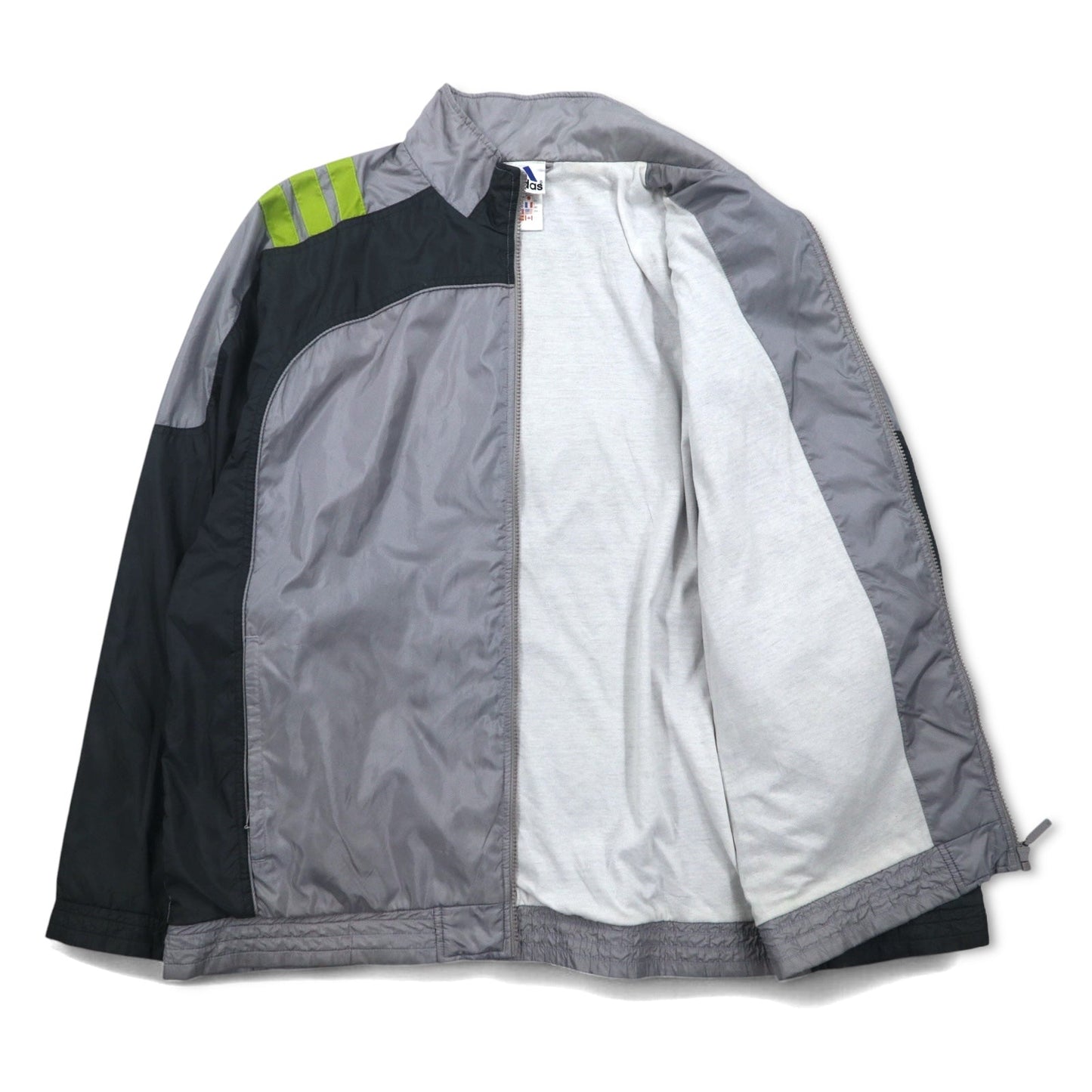 adidas 00年代 3ストライプ ナイロンジャケット トラックジャケット ジャージ XL グレー