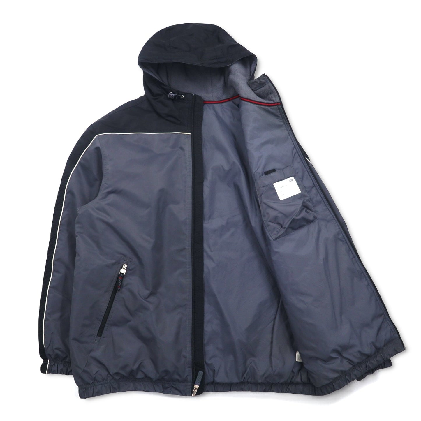 NIKE 00年代 ナイロンジャケット インサレーションパーカー L シルバー 中綿 スウォッシュロゴ