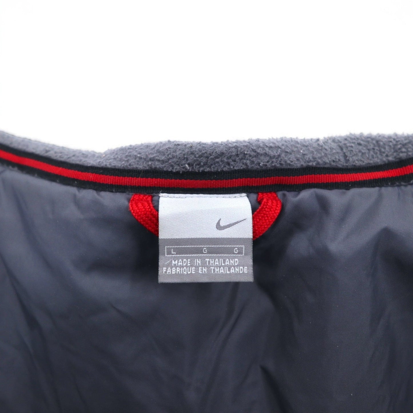 NIKE 00年代 ナイロンジャケット インサレーションパーカー L シルバー 中綿 スウォッシュロゴ