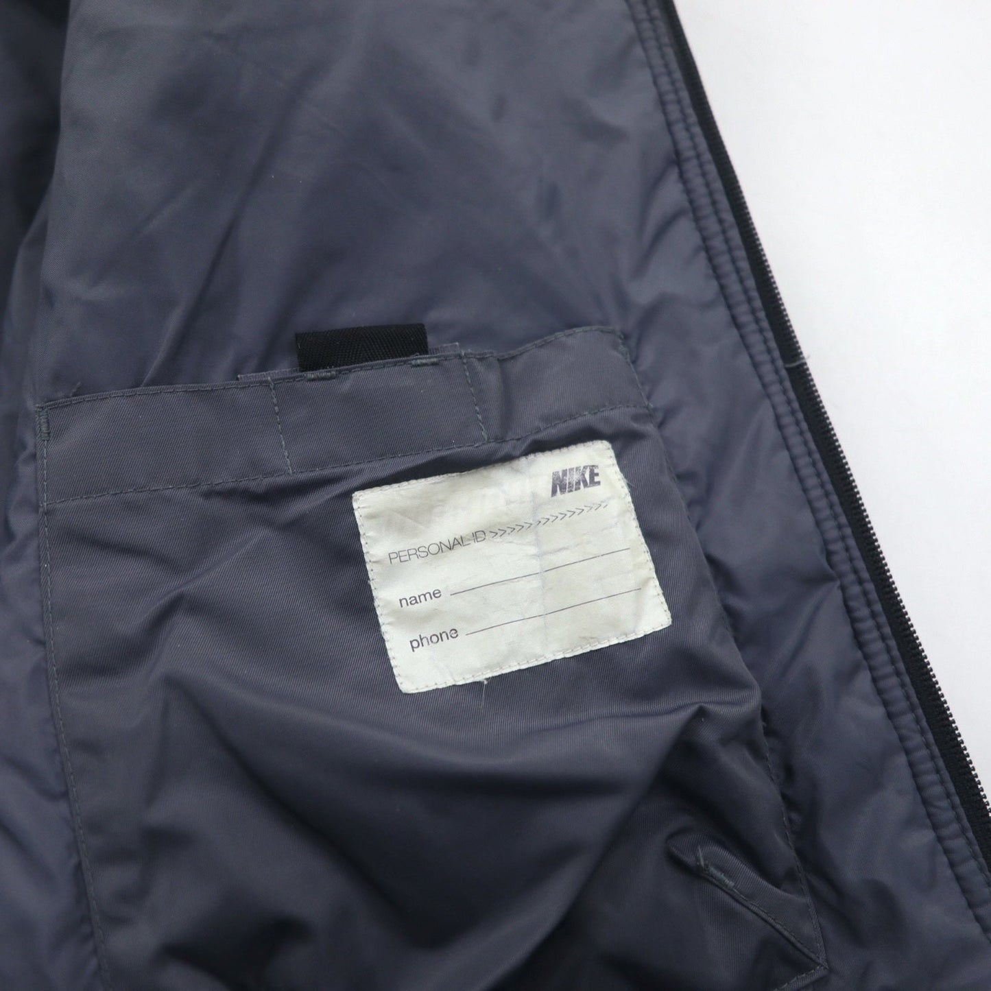 NIKE 00年代 ナイロンジャケット インサレーションパーカー L シルバー 中綿 スウォッシュロゴ