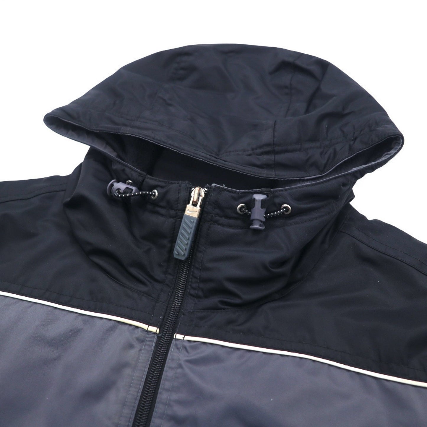 NIKE 00年代 ナイロンジャケット インサレーションパーカー L シルバー 中綿 スウォッシュロゴ