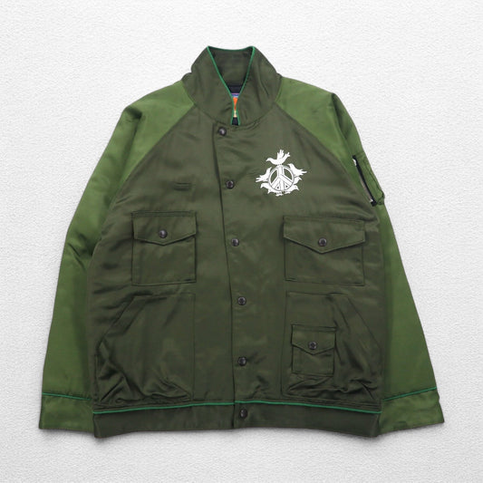 blackmeans 諸行無常 スーベニアジャケット スカジャン L カーキ レーヨン 中綿 PANTA RHEI 日本製
