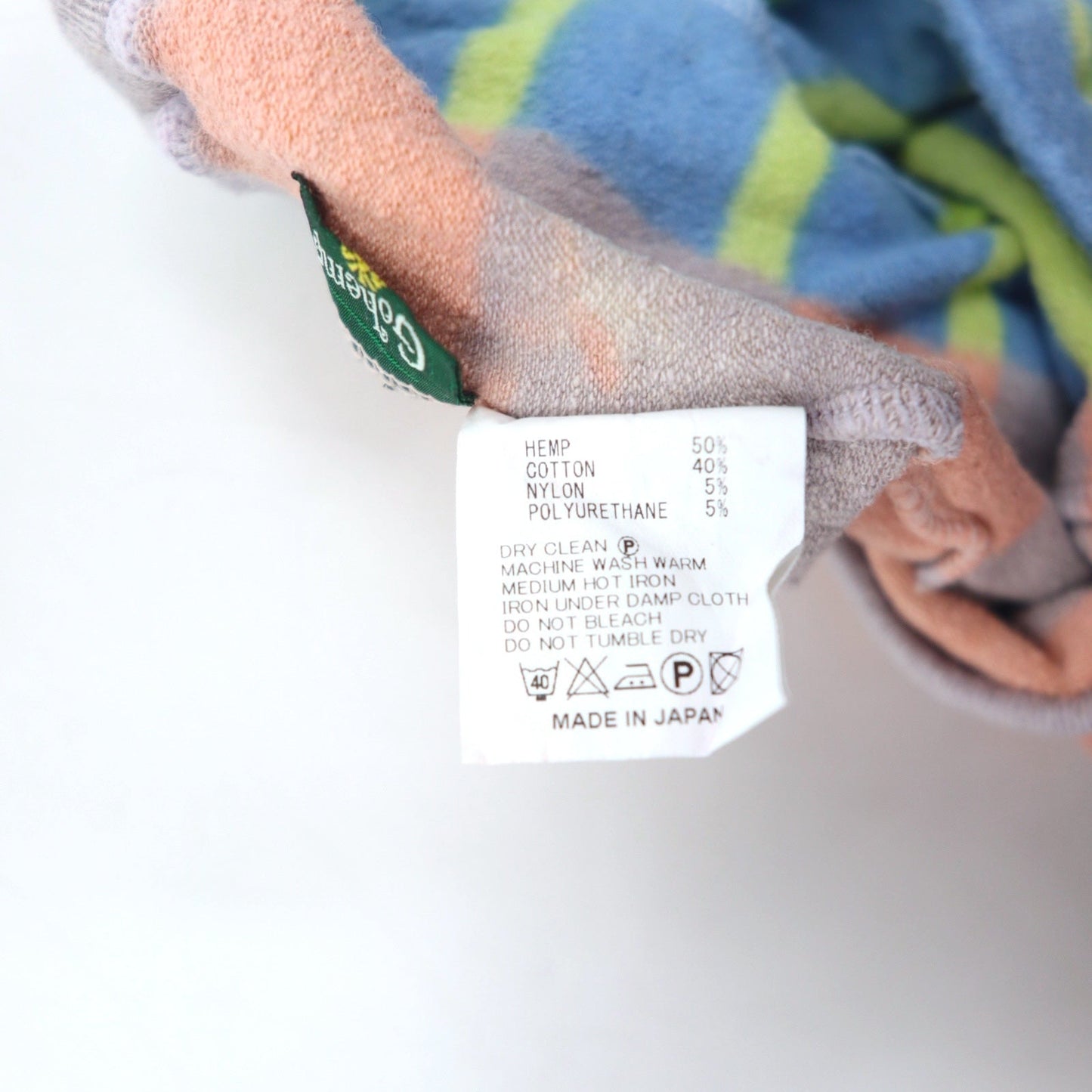 Gohemp レギンス タイツ FREE ブルー ピンク ヘンプ ボーダー 日本製