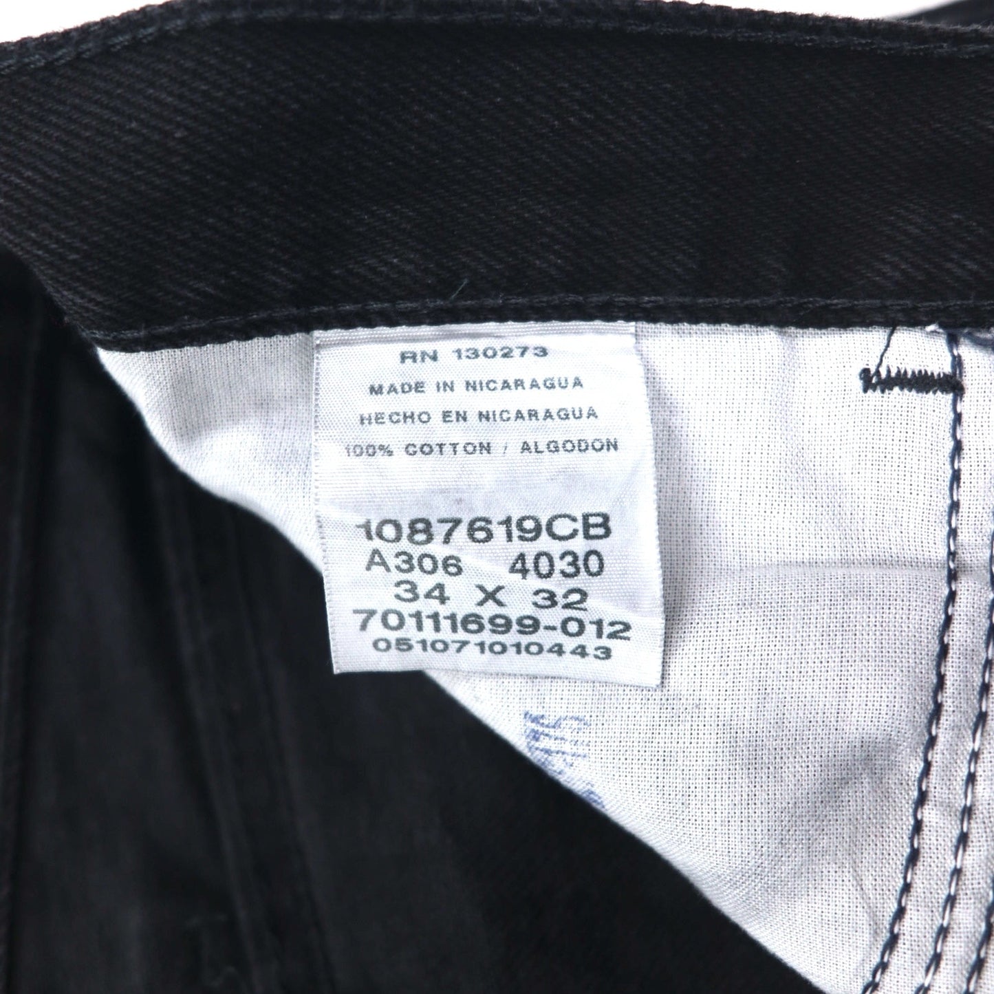 RUSTLER ( Wrangler ) 00年代 デニムパンツ L ブラック ジッパーフライ 1087619CB ニカラグア製