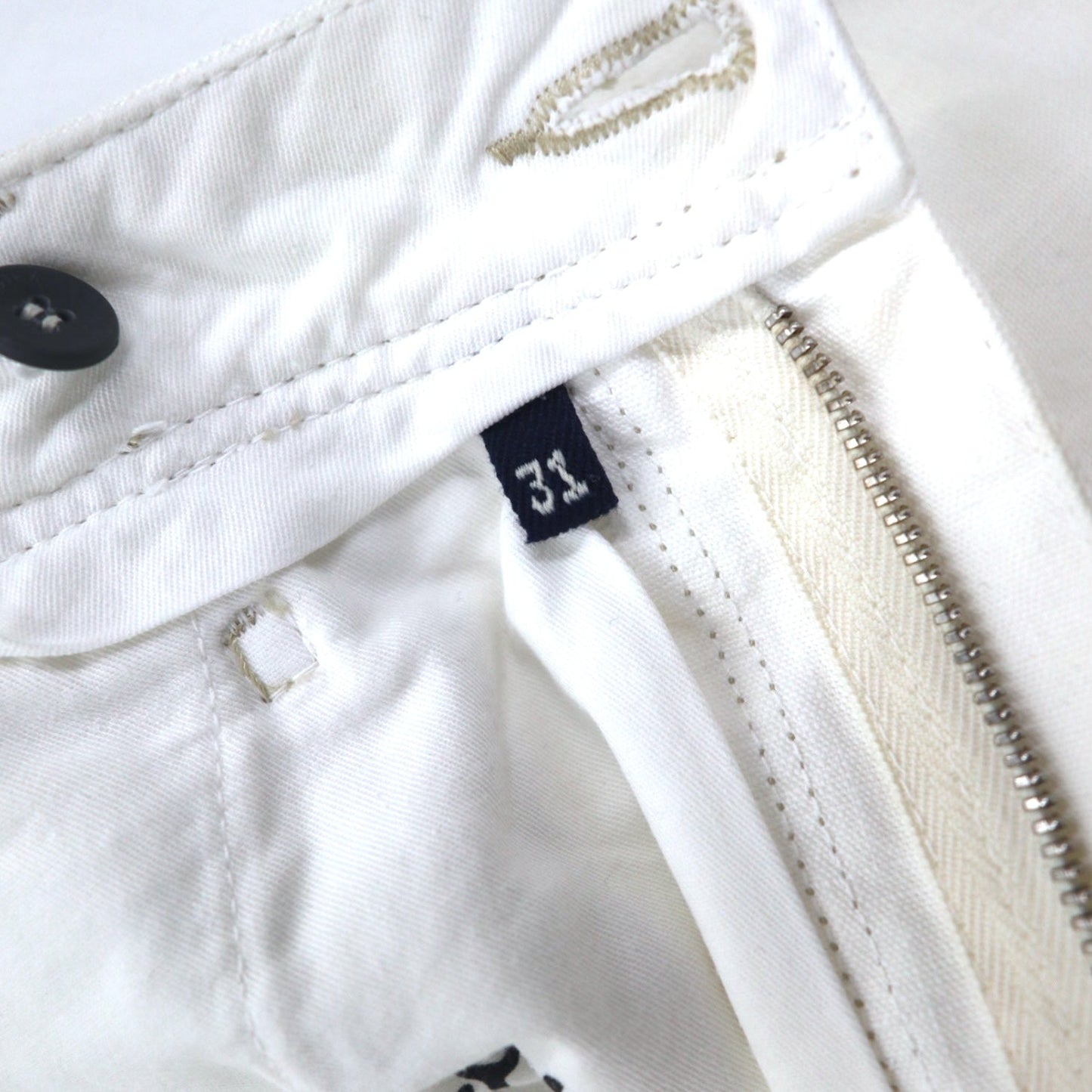 INCOTEX ルーマニア製 デニムパンツ M ホワイト コットン TOMM SLIM レザーパッチ ジッパーフライ