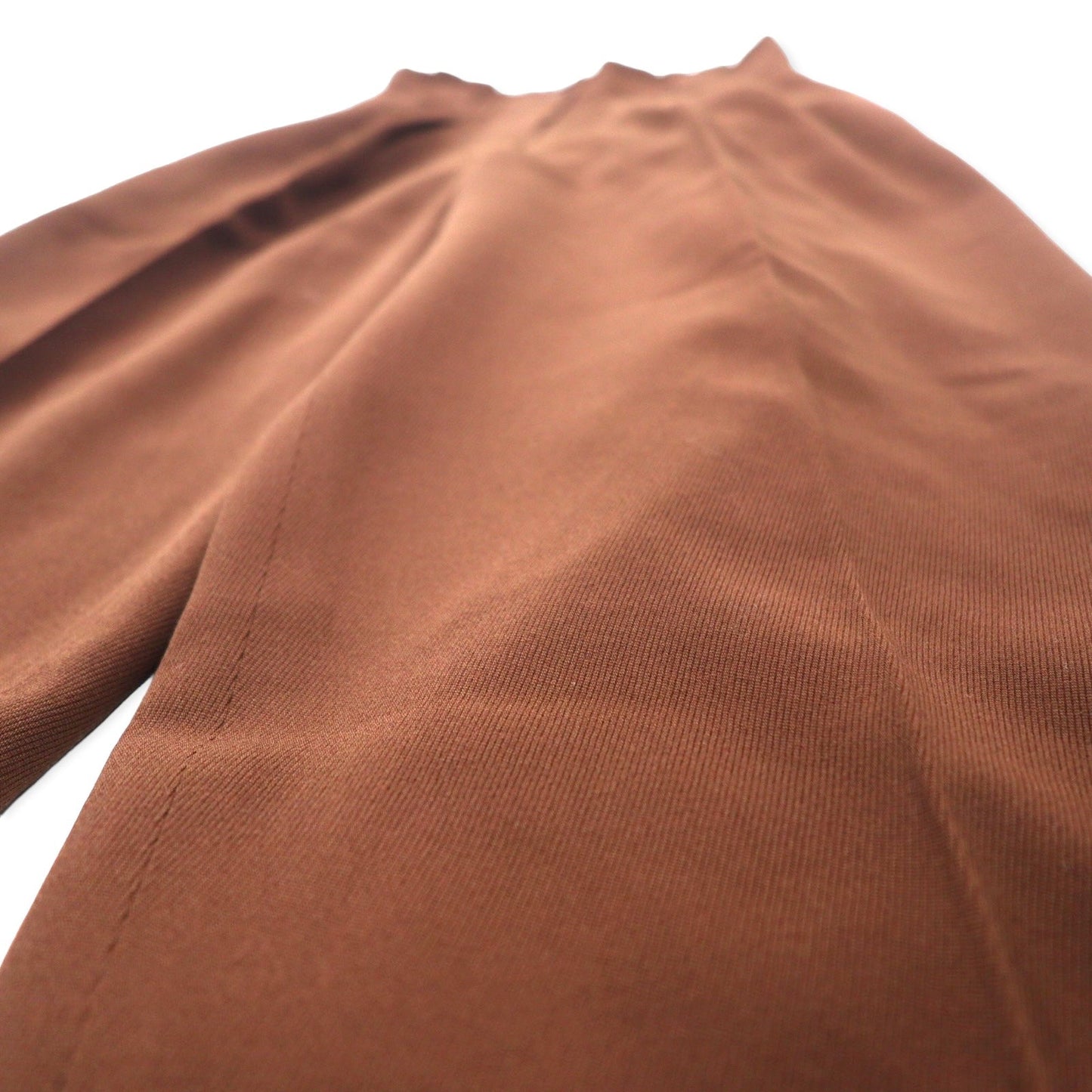 KENZO 2タック ハイウエスト ワイド スラックスパンツ 2 ブラウン ウール オールド 日本製