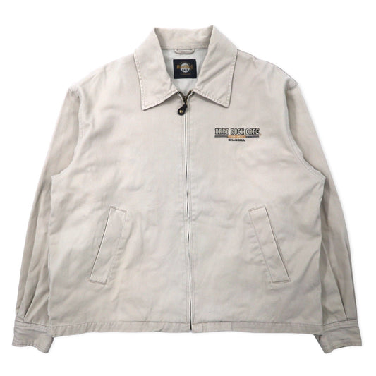 HARD ROCK CAFE 90年代 スウィングトップ ハリントンジャケット XL ベージュ コットン ロゴ刺繍