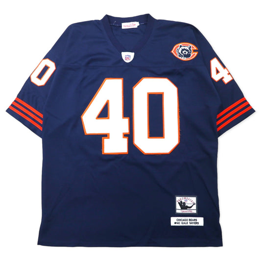mitchell & ness ゲームシャツ 52 ネイビー ポリエステル NFL CHICAGO BEARS ナンバリング SAYERS ビッグサイズ