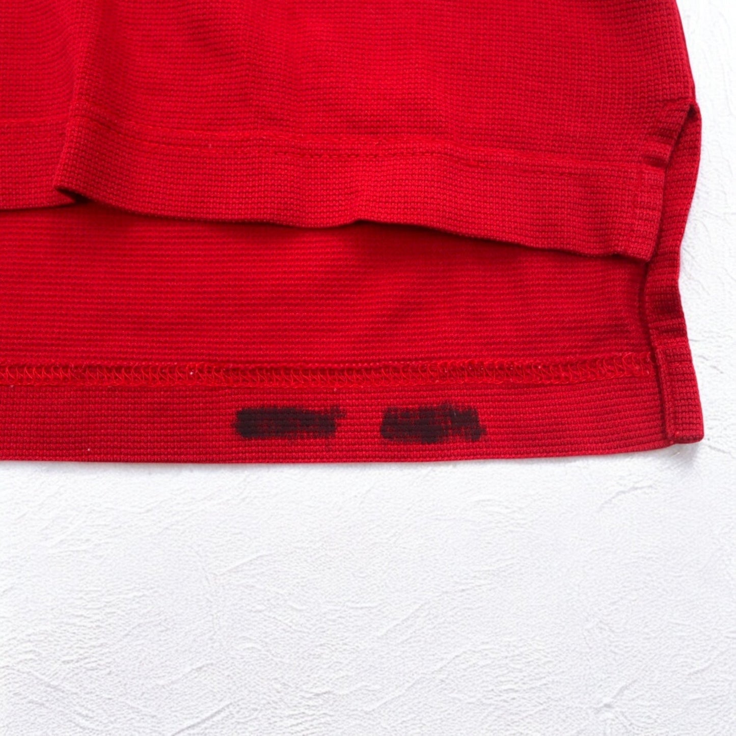 BURBERRY GOLF 長袖ポロシャツ S レッド コットン 胸ポケット ワンポイントロゴ刺繍