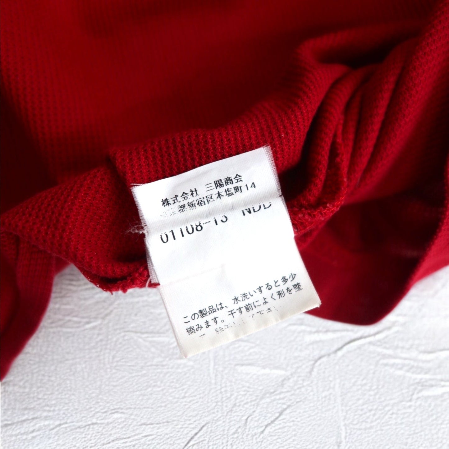 BURBERRY GOLF 長袖ポロシャツ S レッド コットン 胸ポケット ワンポイントロゴ刺繍