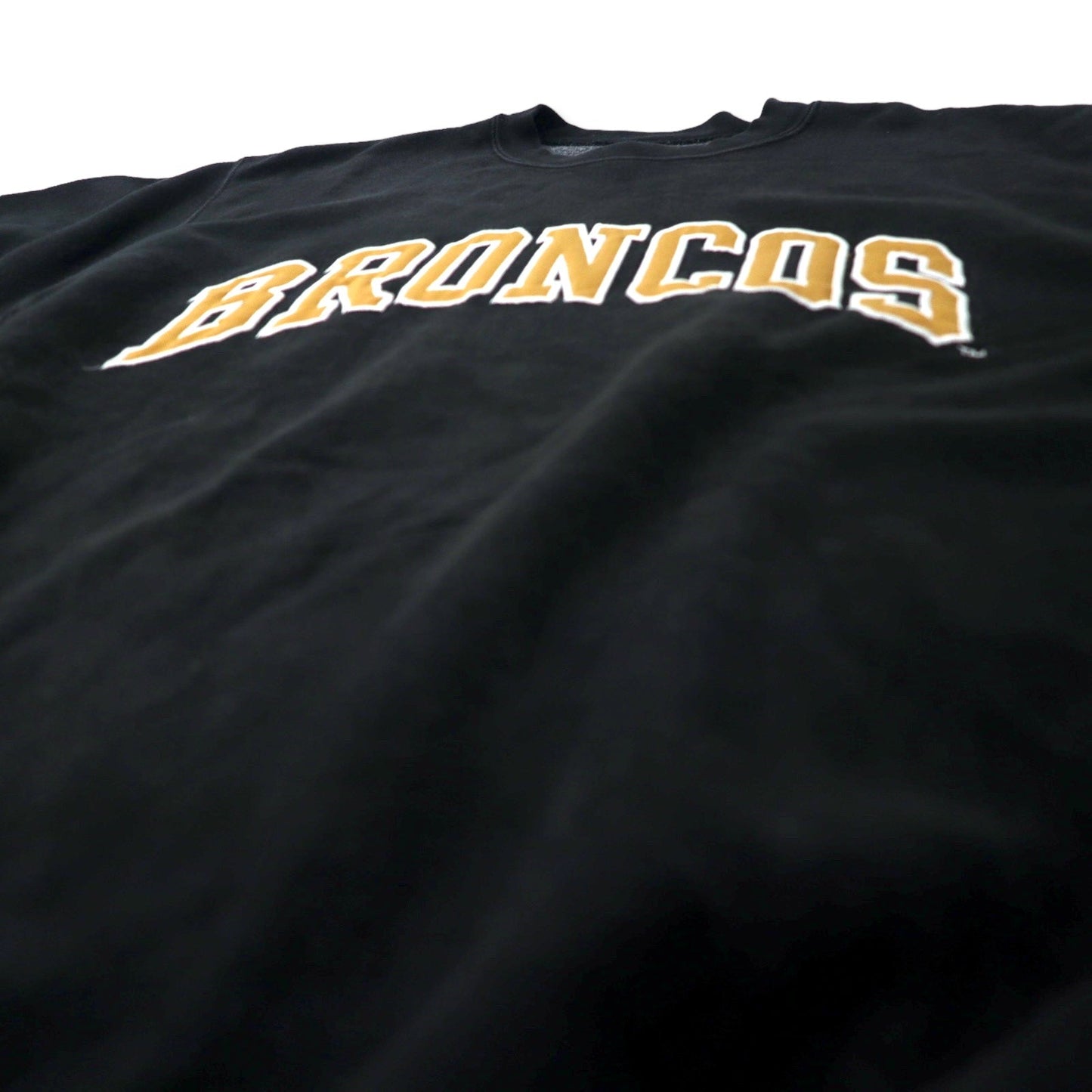 STEVE & BARRY'S リバースウィーブ スウェット L ブラック コットン パキ綿 裏起毛 NFL BRONCOSビッグサイズ