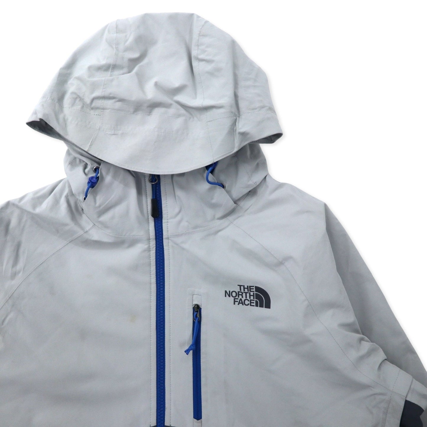 THE NORTH FACE マウンテンパーカー M グレー ポリエステル 防水 透湿 Hyvent ロゴプリント フード着脱式