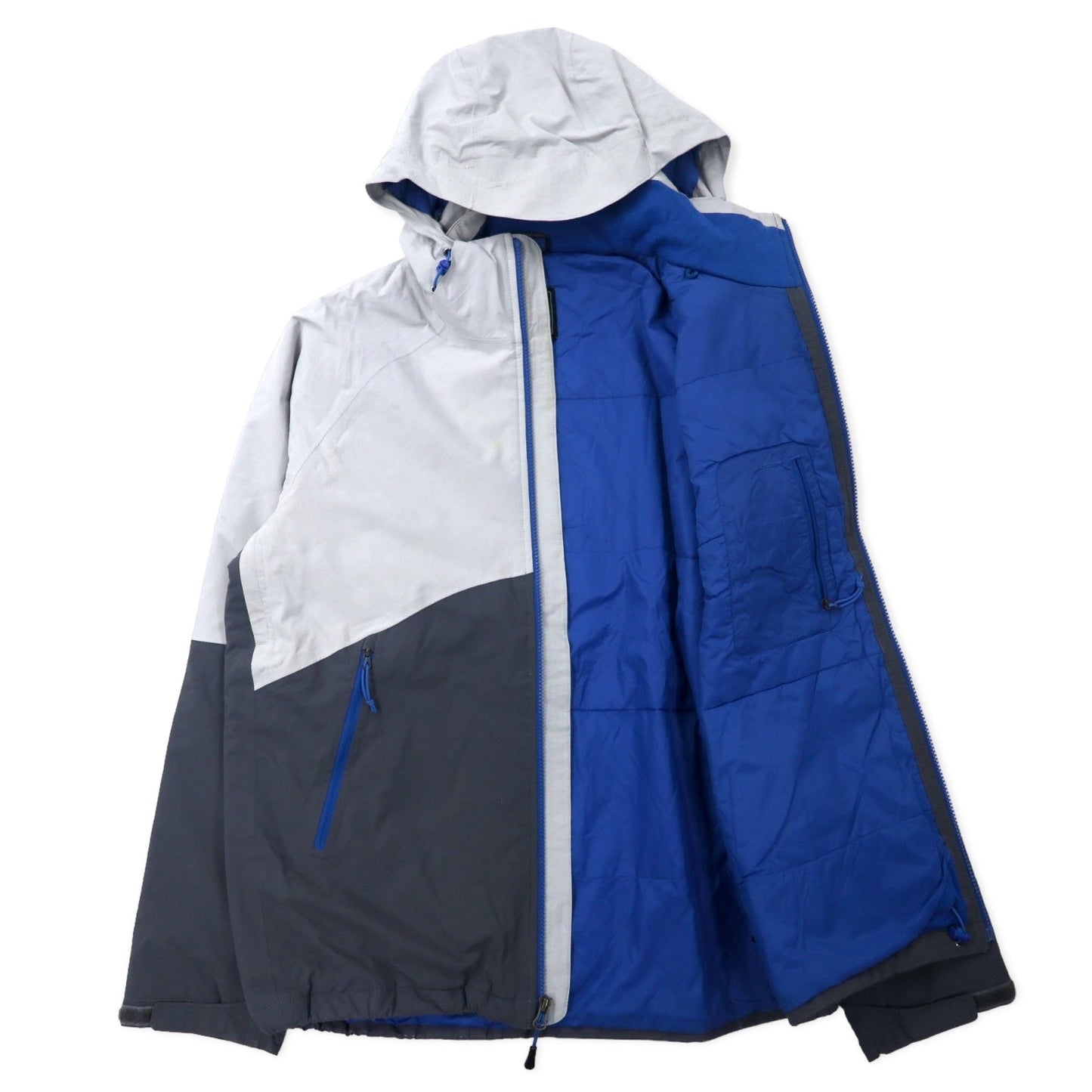 THE NORTH FACE マウンテンパーカー M グレー ポリエステル 防水 透湿 Hyvent ロゴプリント フード着脱式