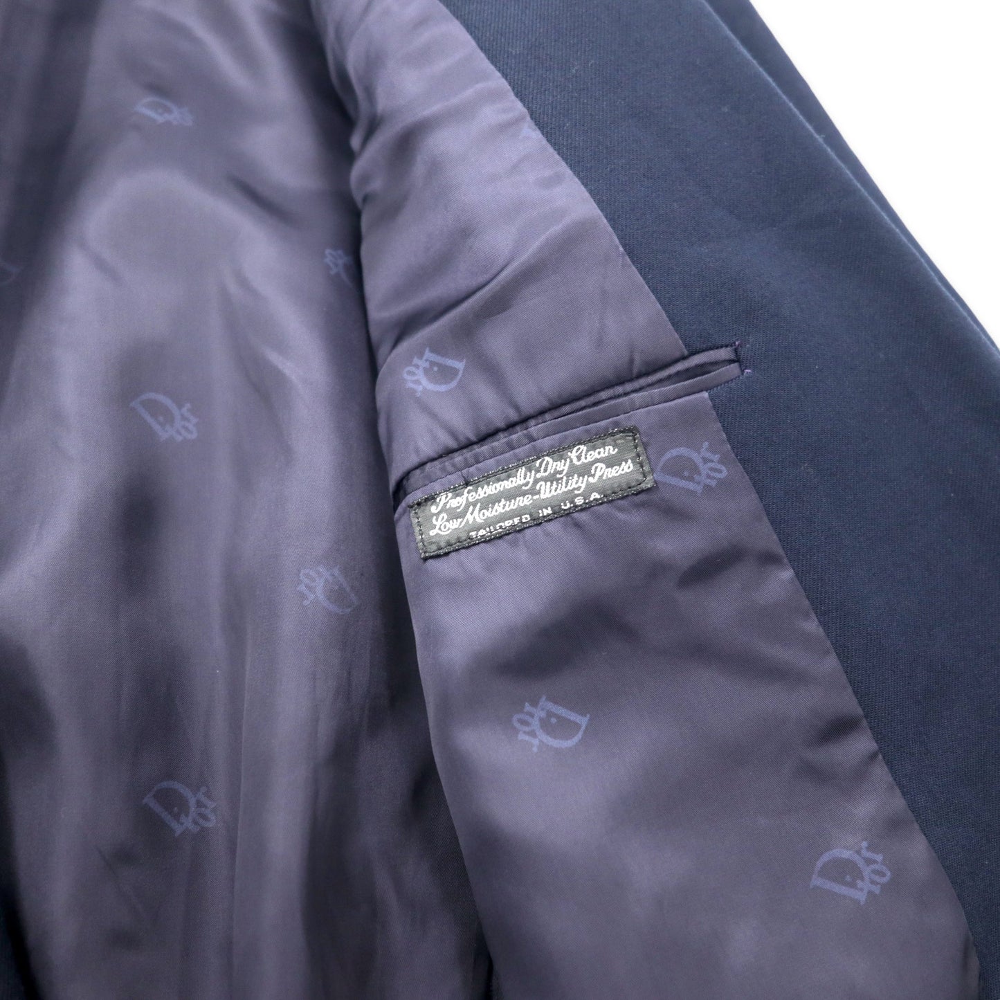 Christian Dior MONSIEUR USA製 ダブル テーラードジャケット L ネイビー ウール ギャバジン オールド