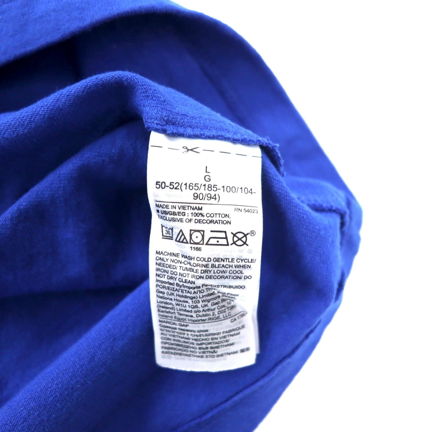 GAP ロゴプリント Tシャツ L ブルー コットン GRADIENT LOGO CRISP ROYAL BL TEE 579588-03