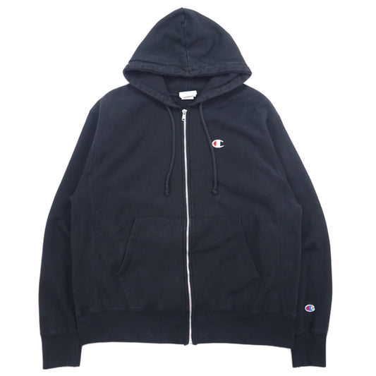 Champion リバースウィーブ REVERSE WEAVE フルジップパーカー L ブラック コットン GF69 ホンジュラス製