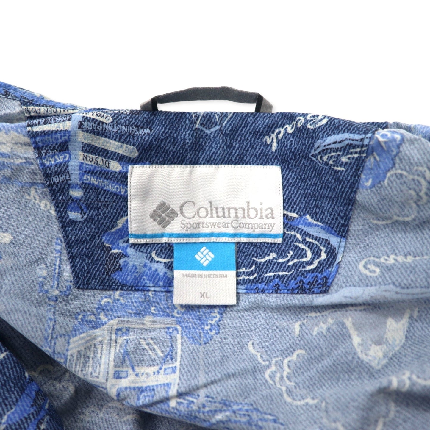 Columbia ヘイゼンパターンドジャケット XL ブルー 総柄 ナイロン 撥水 パッカブル HAZEN PATTERNED JACKET PM3728