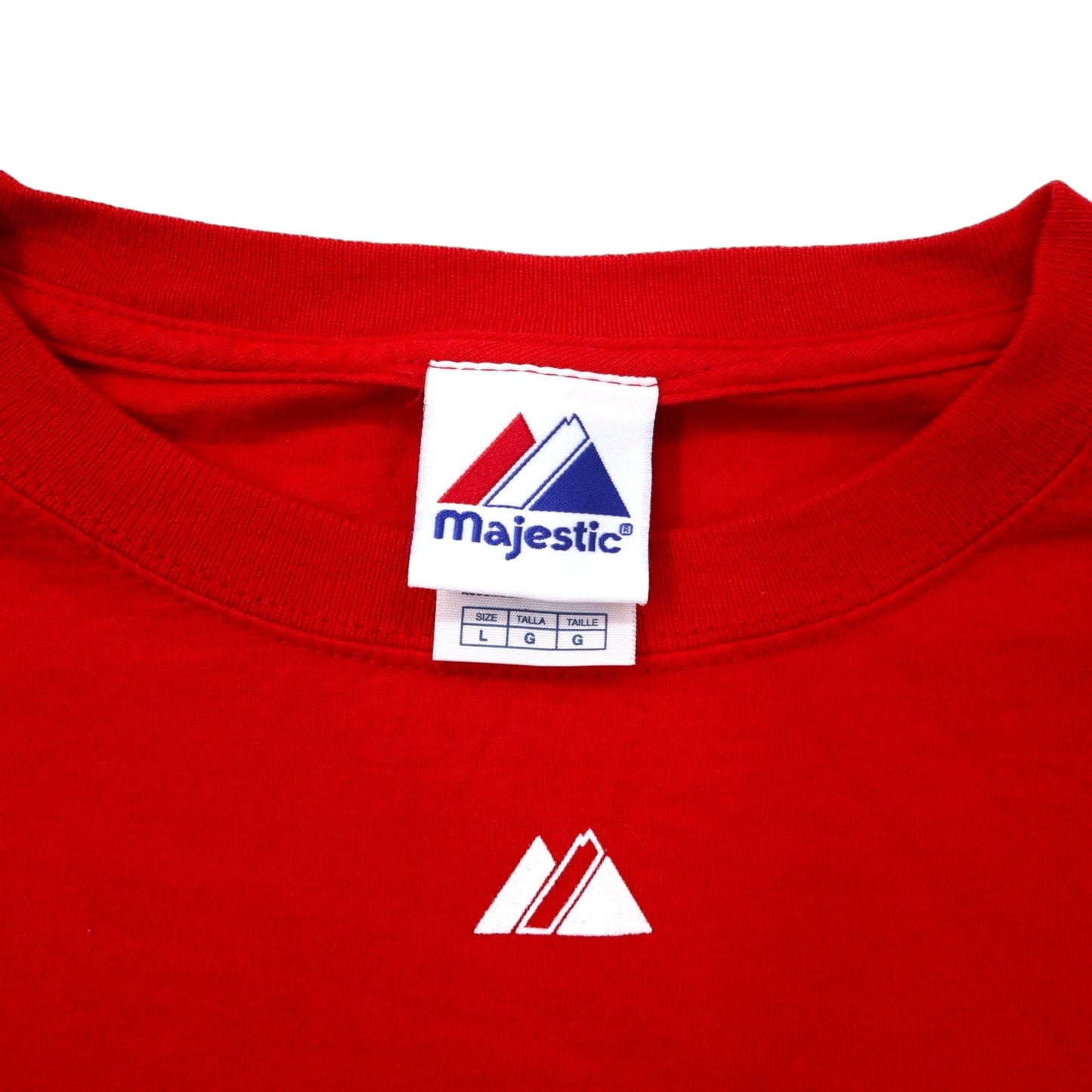 majestic USA製 00年代 MLB プリント Tシャツ L レッド コットン RED SOX BASEBALL CLUB