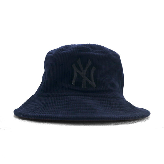 NEW ERA コーデュロイ バケットハット L/XL ネイビー 太畝 MLB ニューヨーク ヤンキース NEWYORK YANKEES
