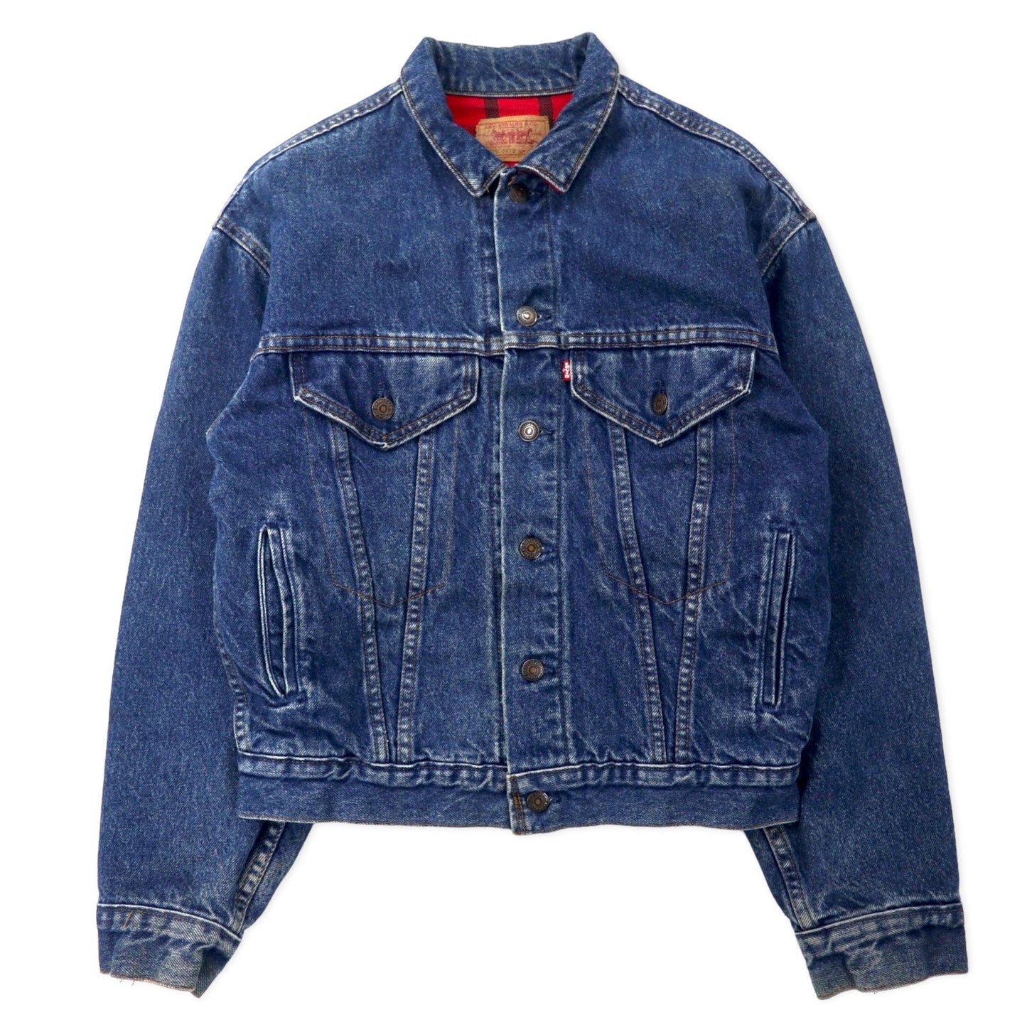 Levi's USA製 80年代 デニムジャケット Gジャン XL ブルー コットン ボタン裏527 ブランケット ネルライナー 57529 0408