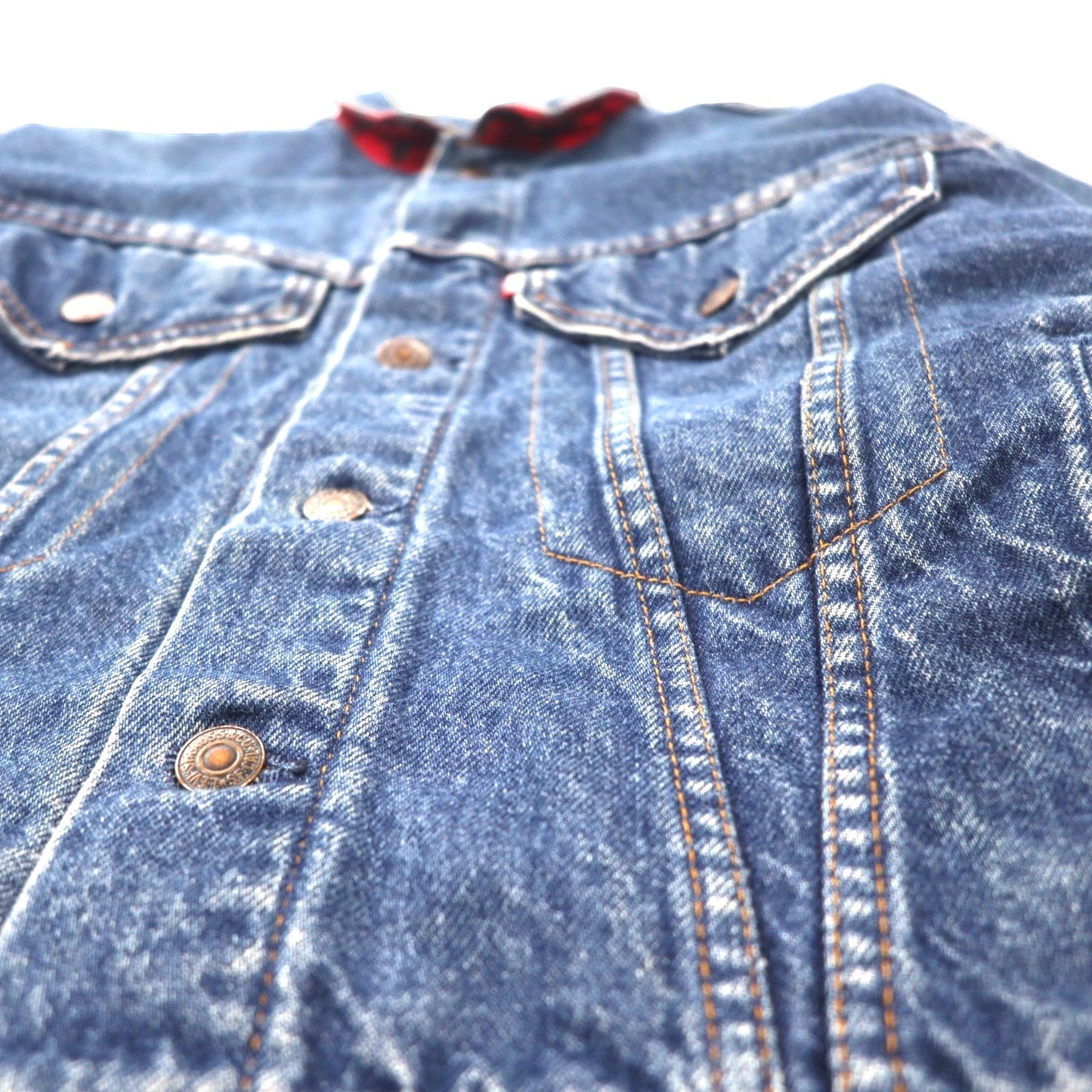 Levi's USA製 80年代 デニムジャケット Gジャン XL ブルー コットン ボタン裏527 ブランケット ネルライナー 57529 0408