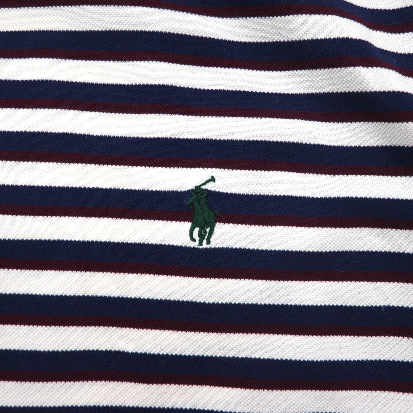 Polo by Ralph Lauren 90年代 ピマコットン ボーダー ポロシャツ XL ホワイト ネイビー スモールポニー刺繍
