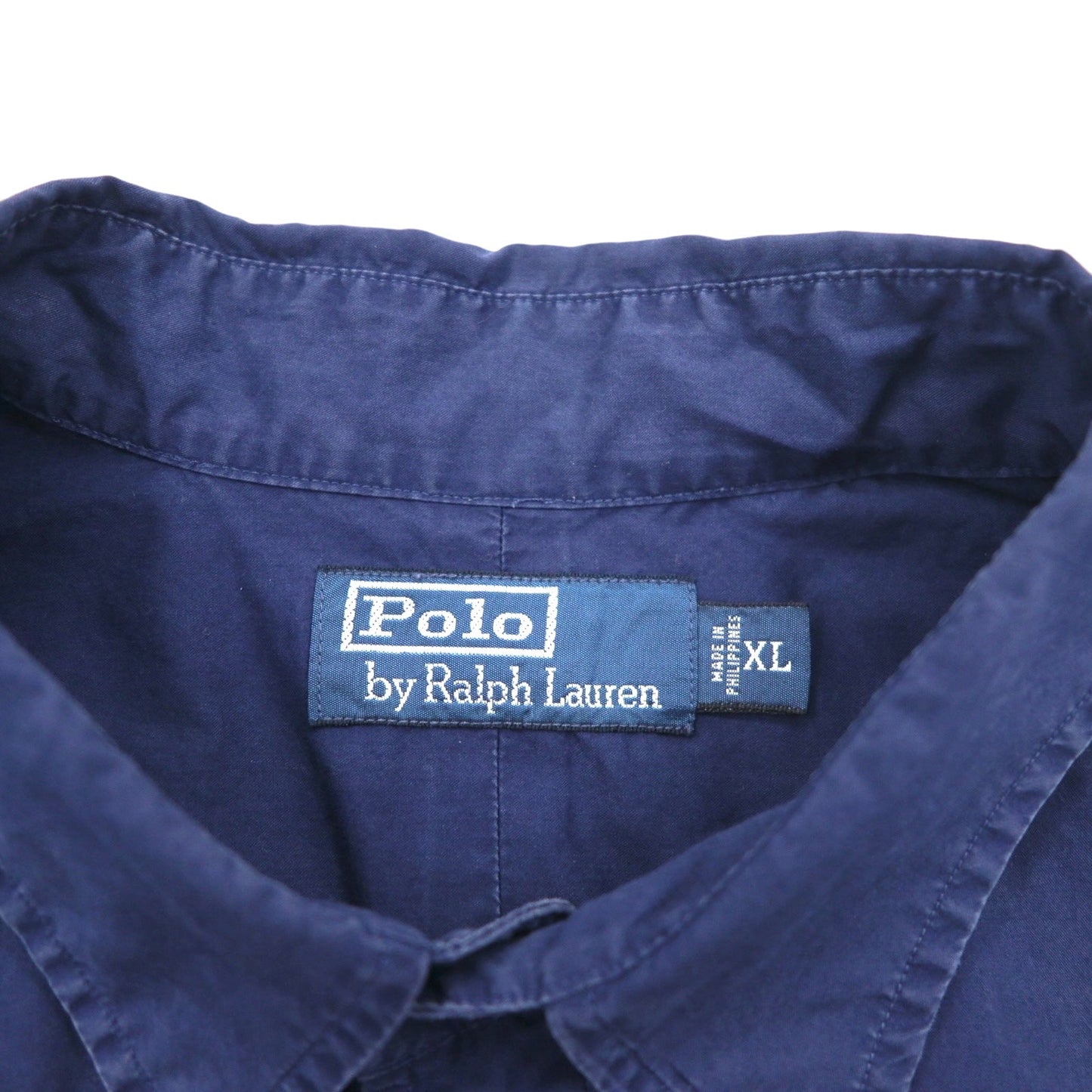 Polo by Ralph Lauren 90年代 半袖 シャツ XL ネイビー コットン 胸ポケット