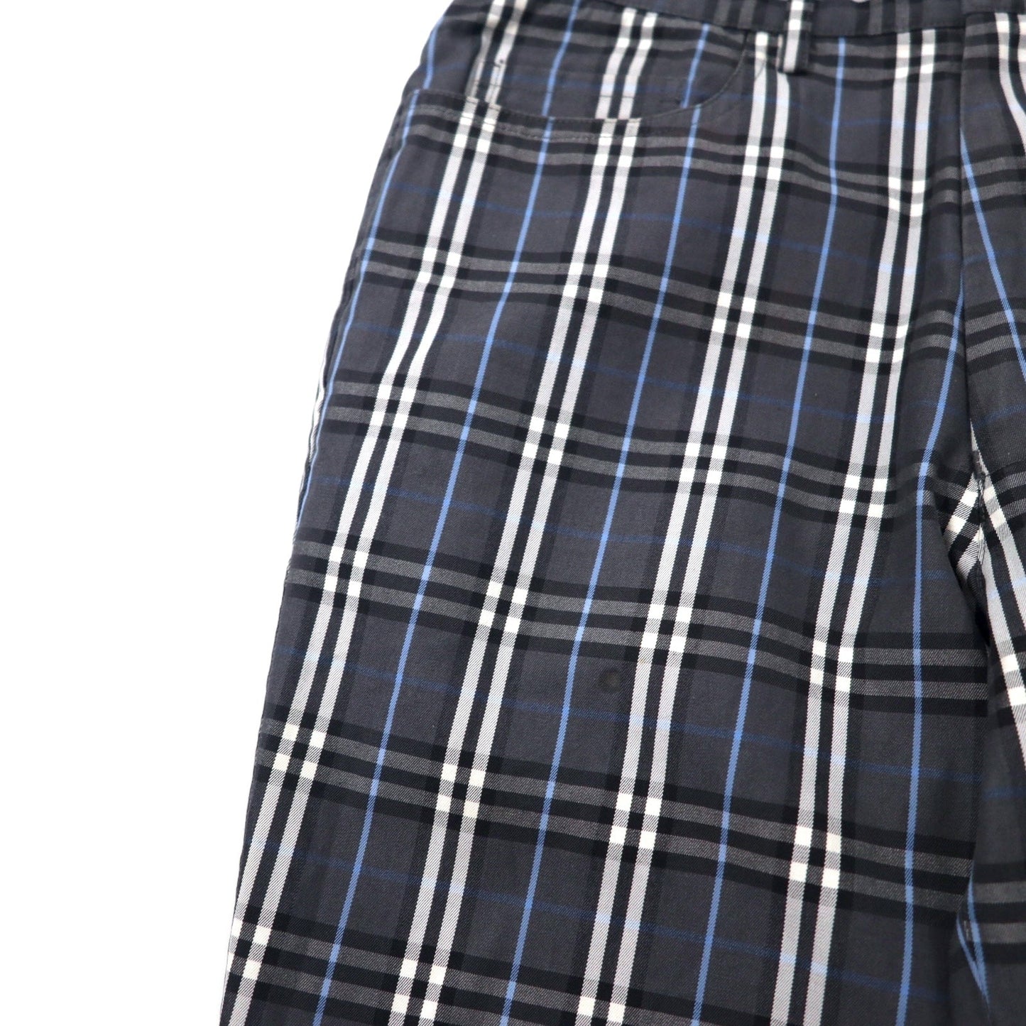 BURBERRY BLACK LABEL ノバチェック ストレートパンツ 73 グレー コットン BMS40-906-07
