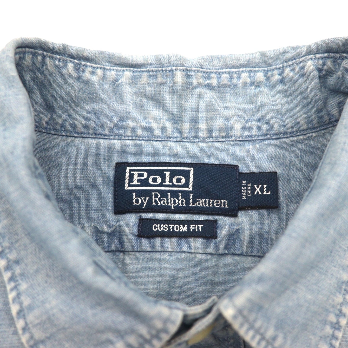 Polo by Ralph Lauren 90年代 半袖 デニムシャツ XL ブルー コットン 胸ポケット
