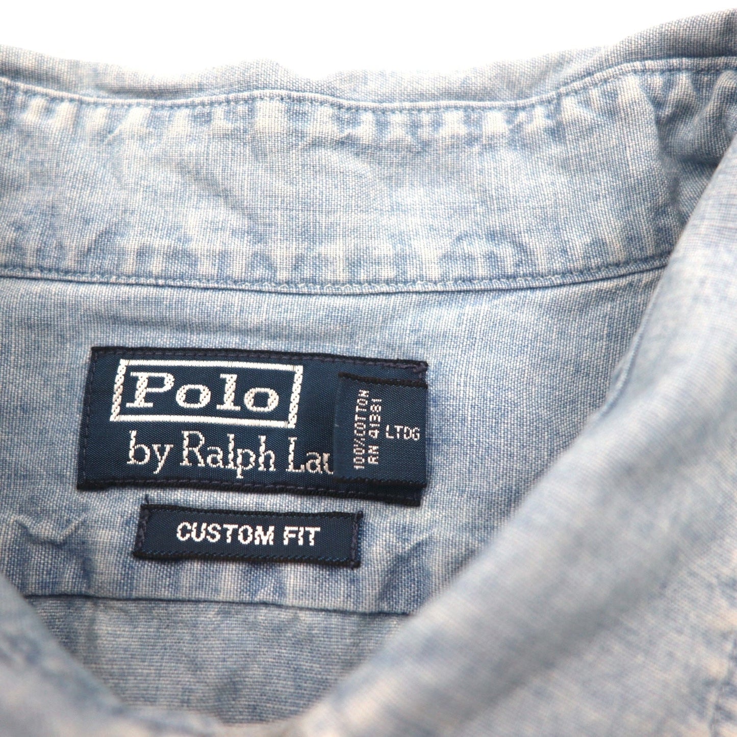 Polo by Ralph Lauren 90年代 半袖 デニムシャツ XL ブルー コットン 胸ポケット