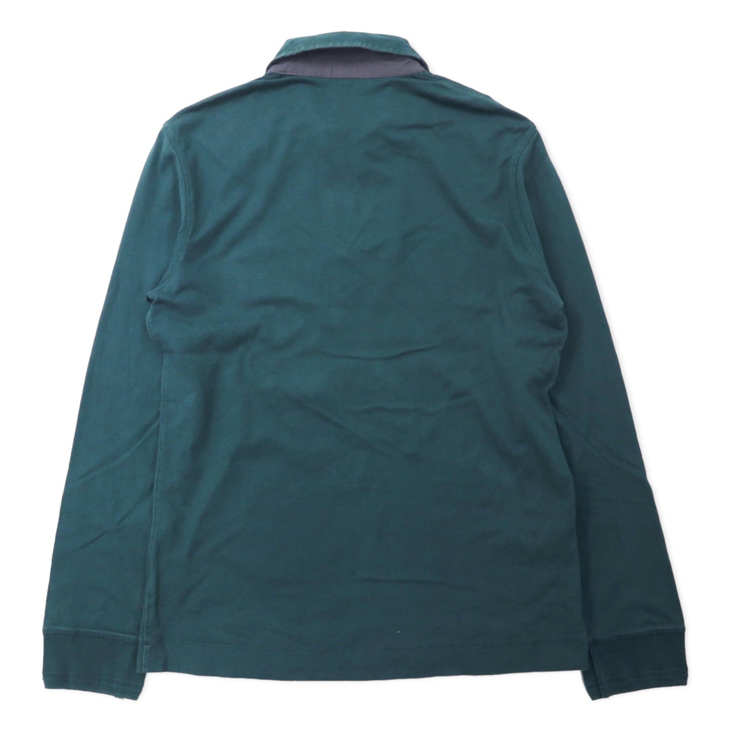 Paul Smith オープンカラー 長袖 ポロシャツ M グリーン コットン フラワープリント 日本製