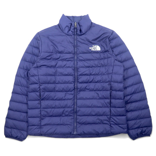 THE NORTH FACE 550フィルパワー FLARE DOWN JACKET フレア ダウンジャケット L ネイビー ナイロン ロゴ刺繍 ドローコード NF0A55XG