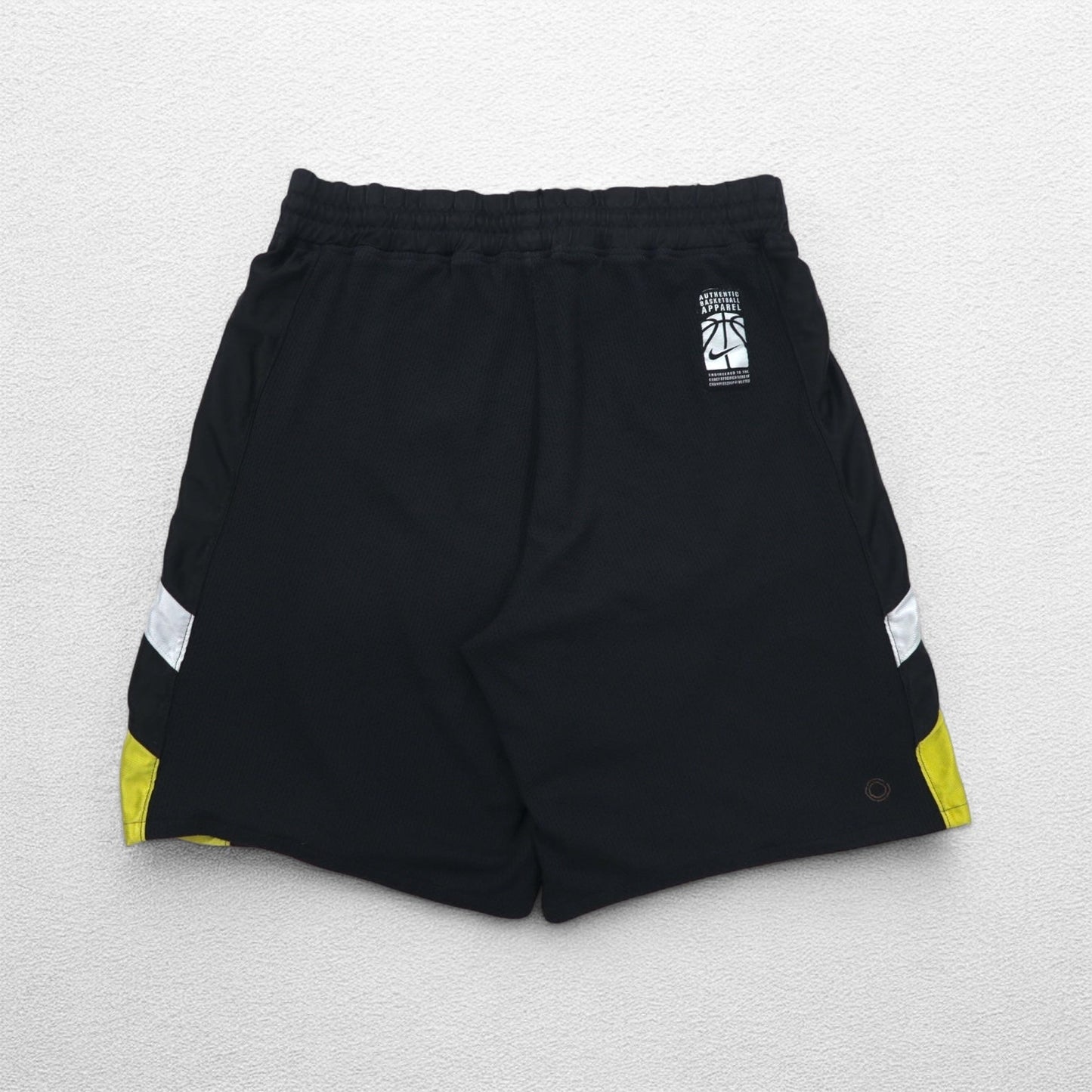 NIKE 00年代 ゲーム ショートパンツ ハーフパンツ L ブラック イエロー サイドライン スウォッシュ