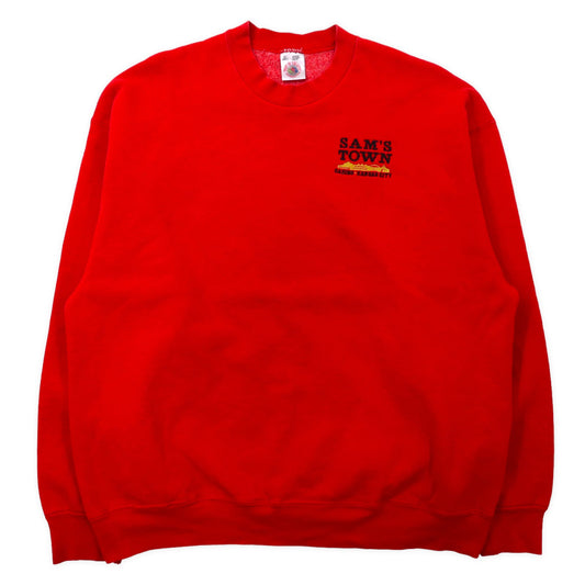 FRUIT OF THE LOOM USA製 90年代 スウェット XL レッド コットン 裏起毛 SAM'S TOWN ビッグサイズ