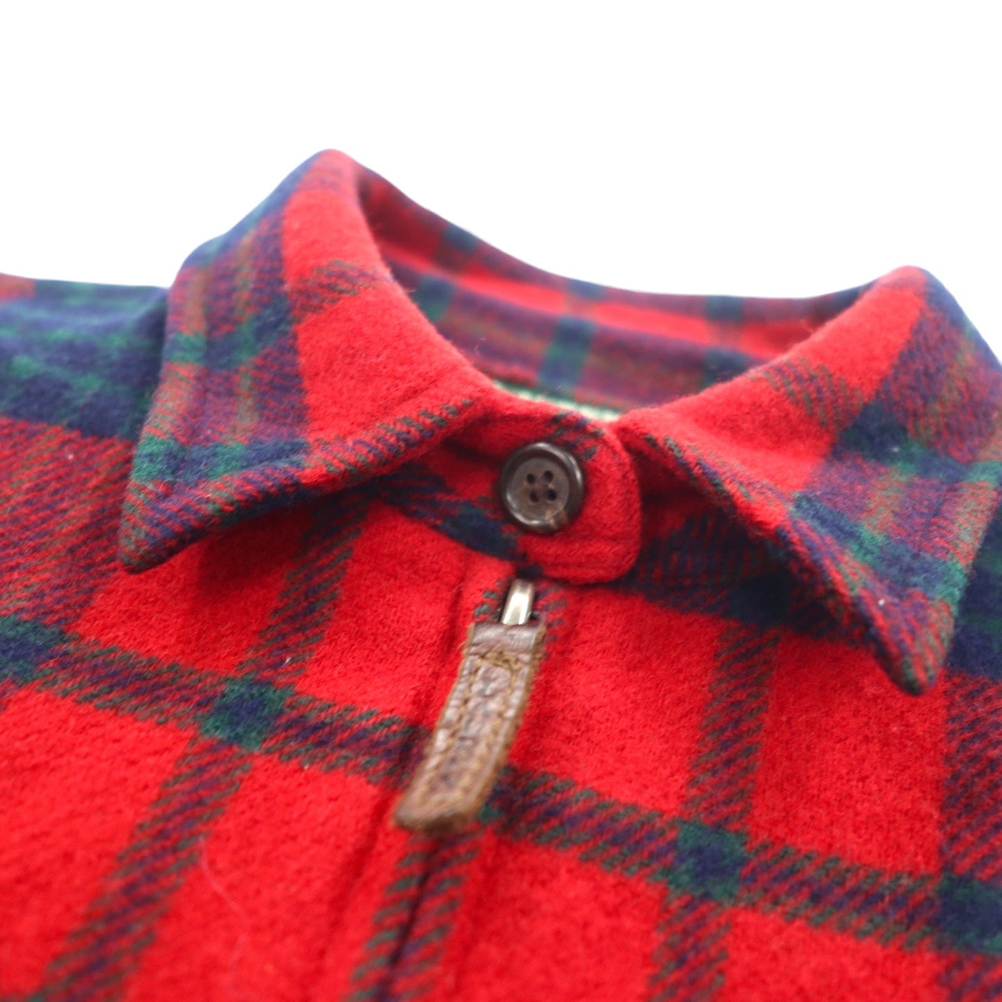 LAUREN RALPH LAUREN 90年代 フルジップ フランネルシャツ ジャケット M レッド ラムウール タータンチェック