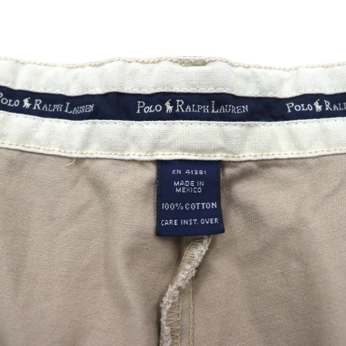 POLO RALPH LAUREN 90年代 ポロチノ 2タック ショートパンツ XL ベージュ メキシコ製