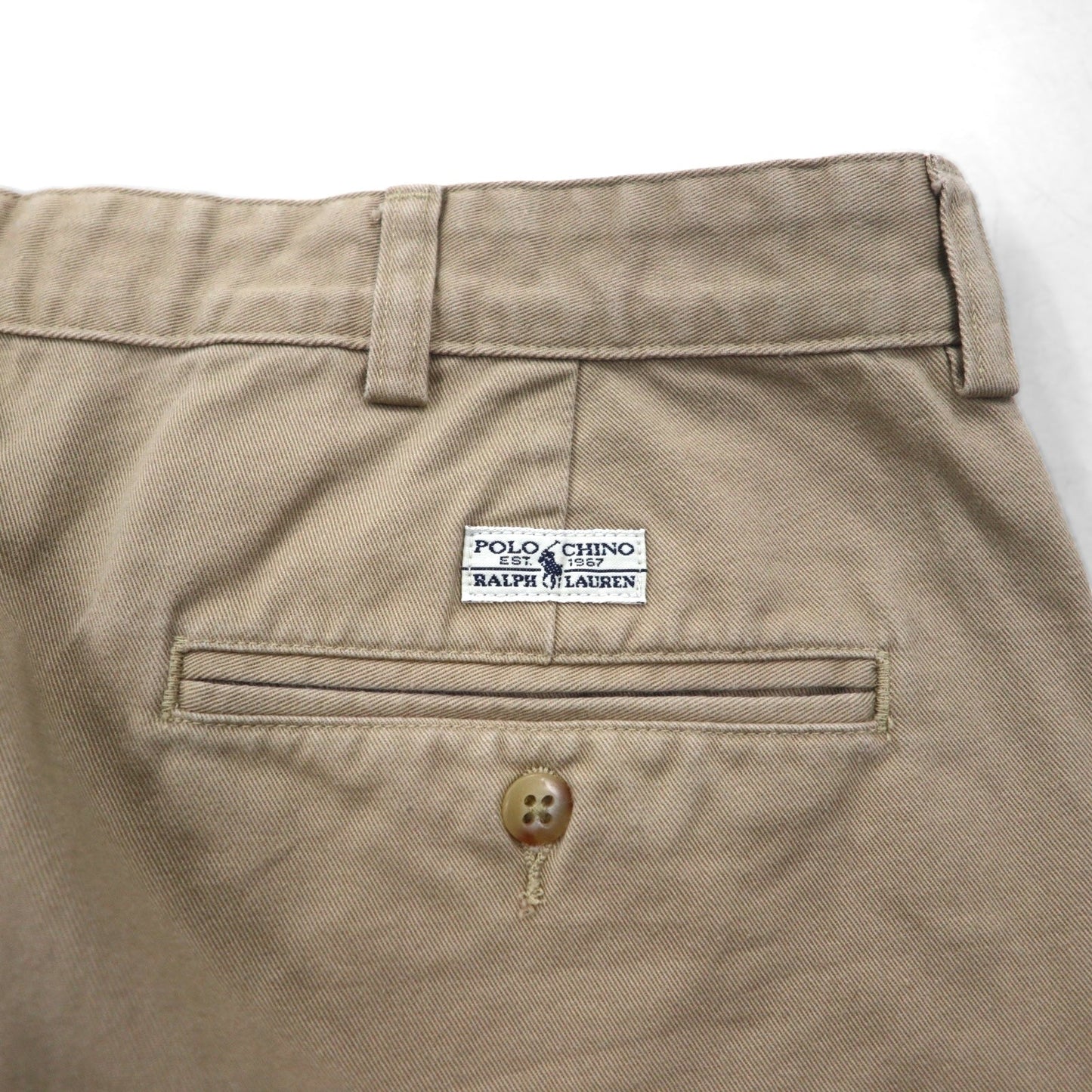 POLO RALPH LAUREN 90年代 ポロチノ 2タック ショートパンツ XL ベージュ メキシコ製