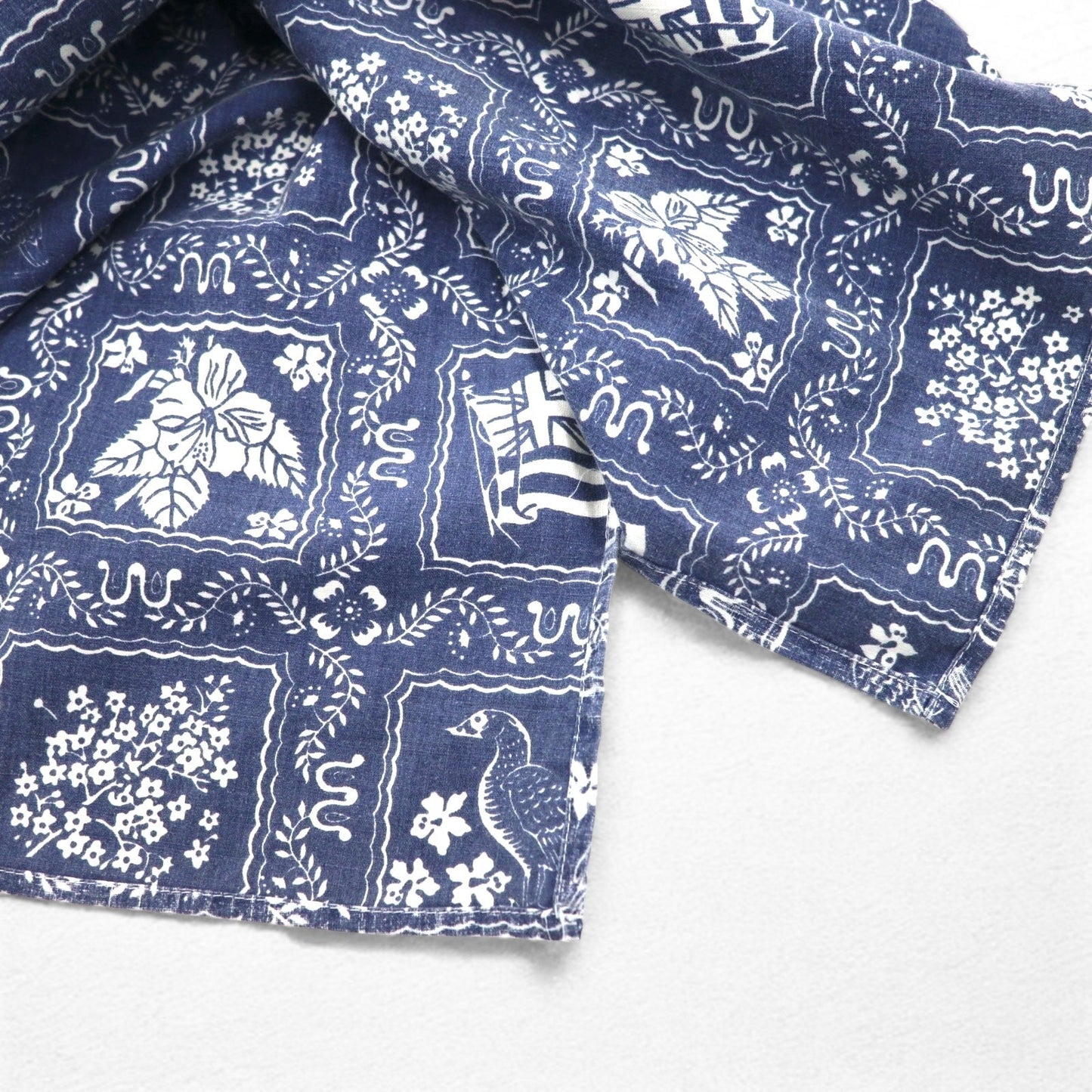 reyn spooner 90年代 ハワイ製 ビキニタグ ハワイアン アロハシャツ L ネイビー 総柄