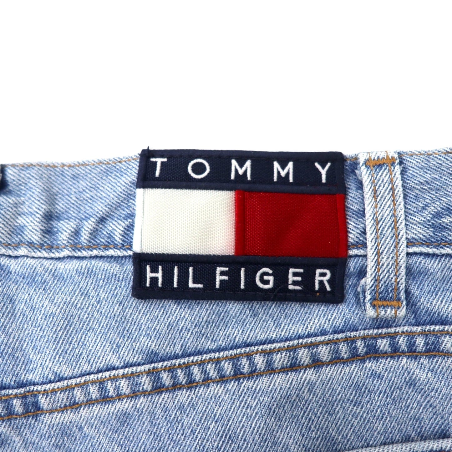 TOMMY JEANS USA製 90年代 バギー テーパード デニムパンツ 32 ブルー アイスウォッシュ コットン