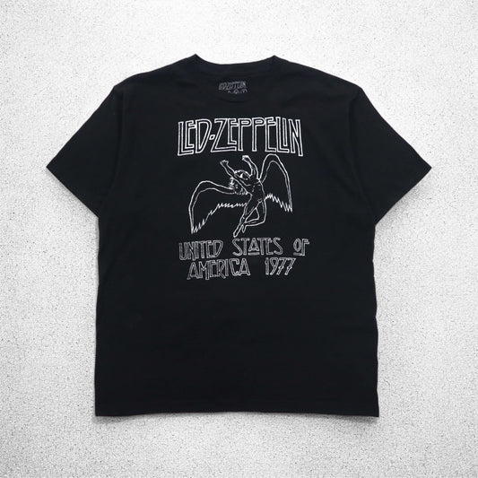 LED ZEPPELIN レッドツェッペリン ロック バンド Tシャツ XL ブラック コットン UNITED STATES OF AMERICA 1977