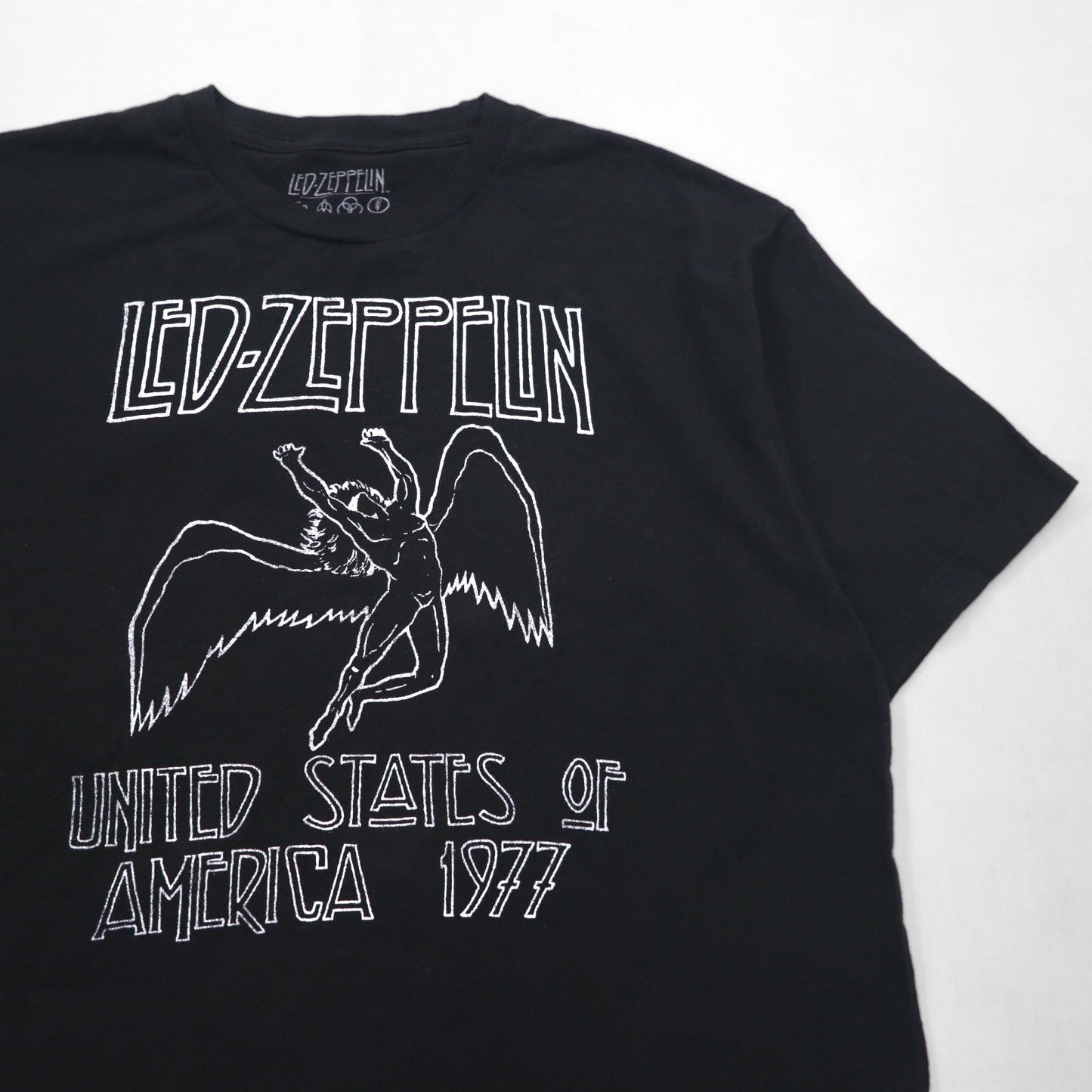 LED ZEPPELIN レッドツェッペリン ロック バンド Tシャツ XL ブラック コットン UNITED STATES OF AMERICA 1977