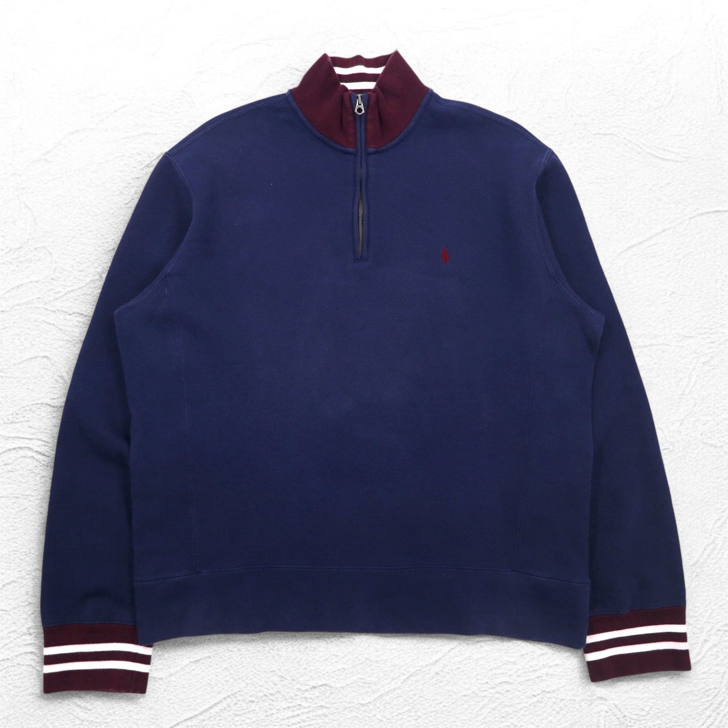 Polo by Ralph Lauren ハーフジップ リバースウィーブ スウェット XL ネイビー リブライン