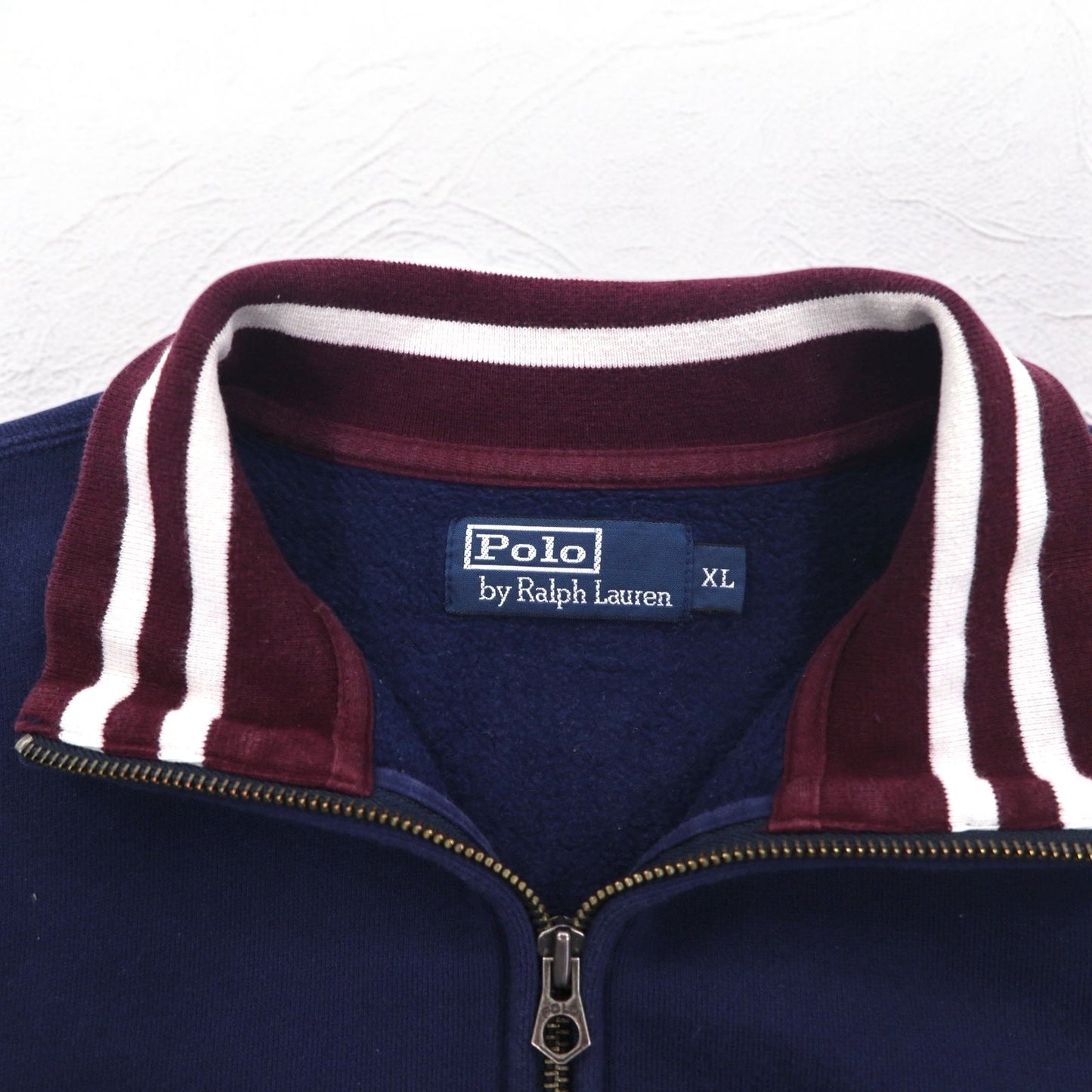 Polo by Ralph Lauren ハーフジップ リバースウィーブ スウェット XL ネイビー リブライン