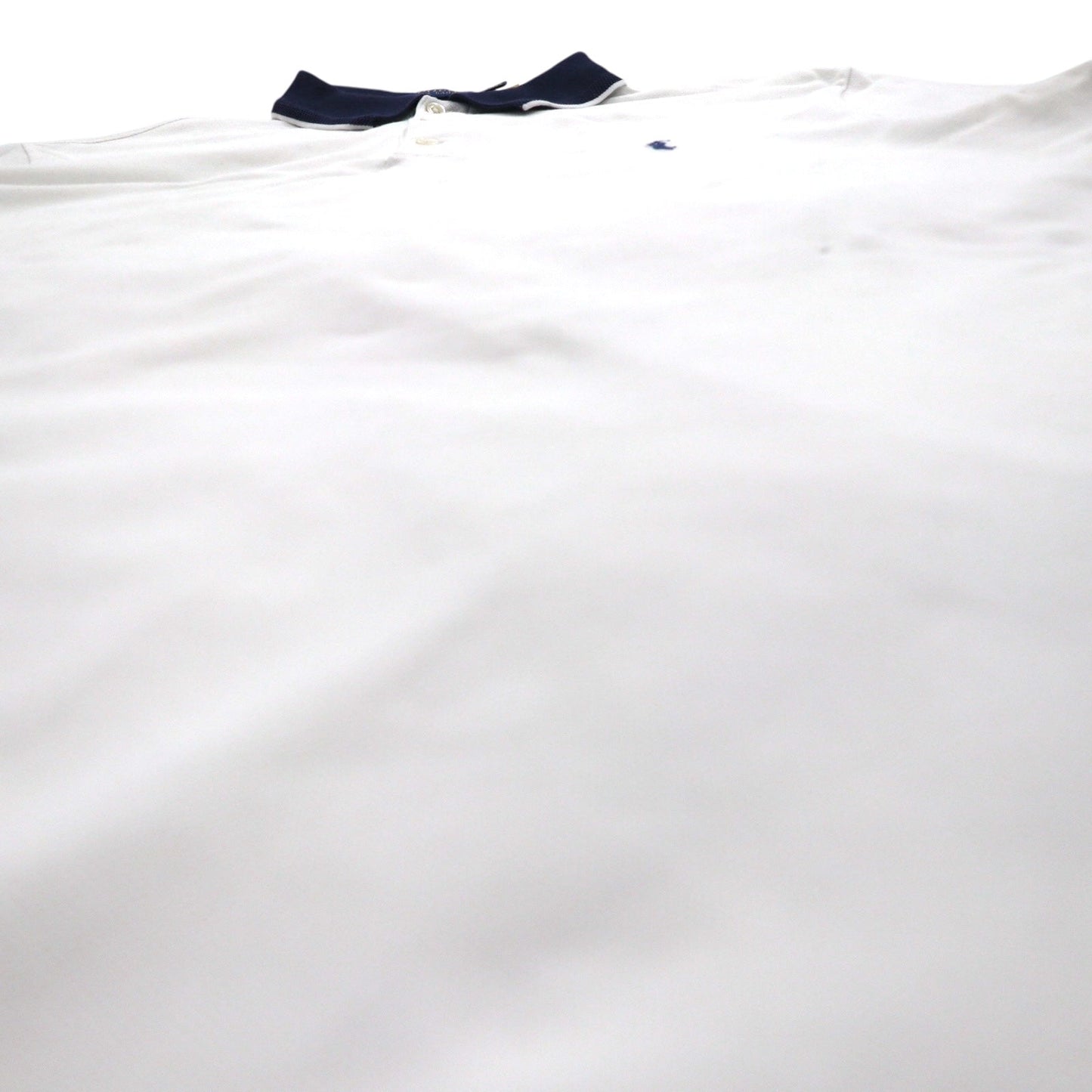 POLO RALPH LAUREN リブライン ポロシャツ XL ホワイト コットン 鹿の子 スモールポニー刺繍