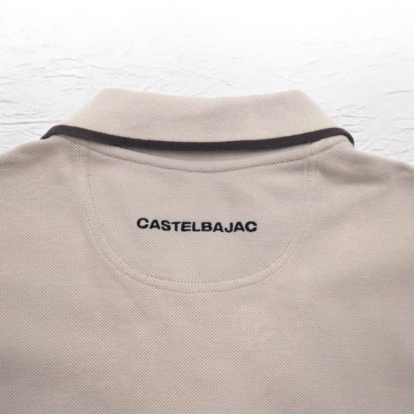 CASTELBAJAC SPORT 90年代長袖ポロシャツ XL ベージュ コットン キャラクター刺繍
