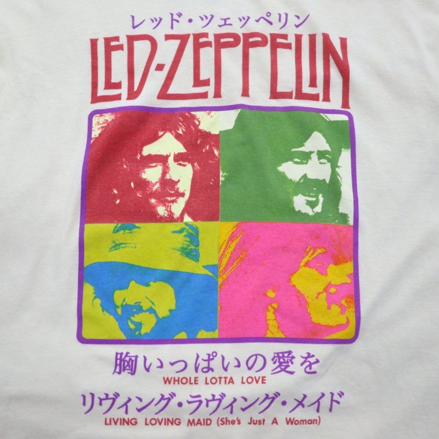 LED ZEPPELIN レッドツェッペリン ロック バンド 日本語 邦題 Tシャツ 2XL クリーム 胸いっぱいの愛を