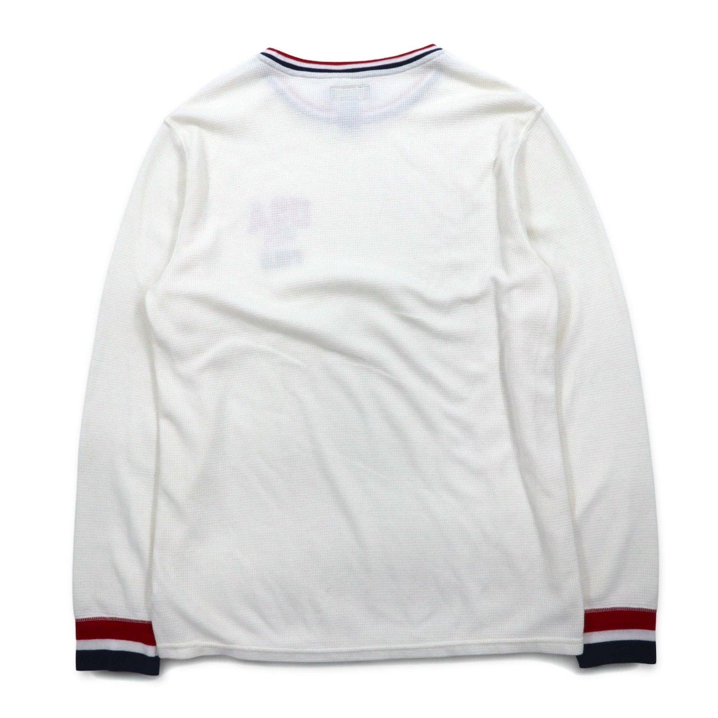 POLO RALPH LAUREN リブライン サーマル ロングスリーブTシャツ ロンT L ホワイト トリコロール USA POLO 星条旗