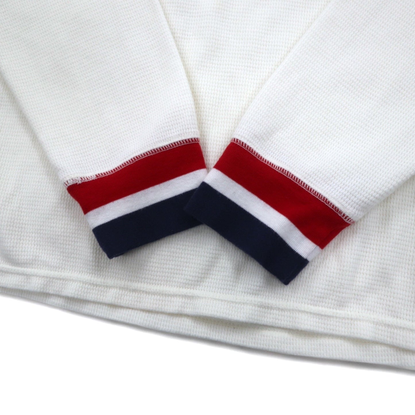 POLO RALPH LAUREN リブライン サーマル ロングスリーブTシャツ ロンT L ホワイト トリコロール USA POLO 星条旗