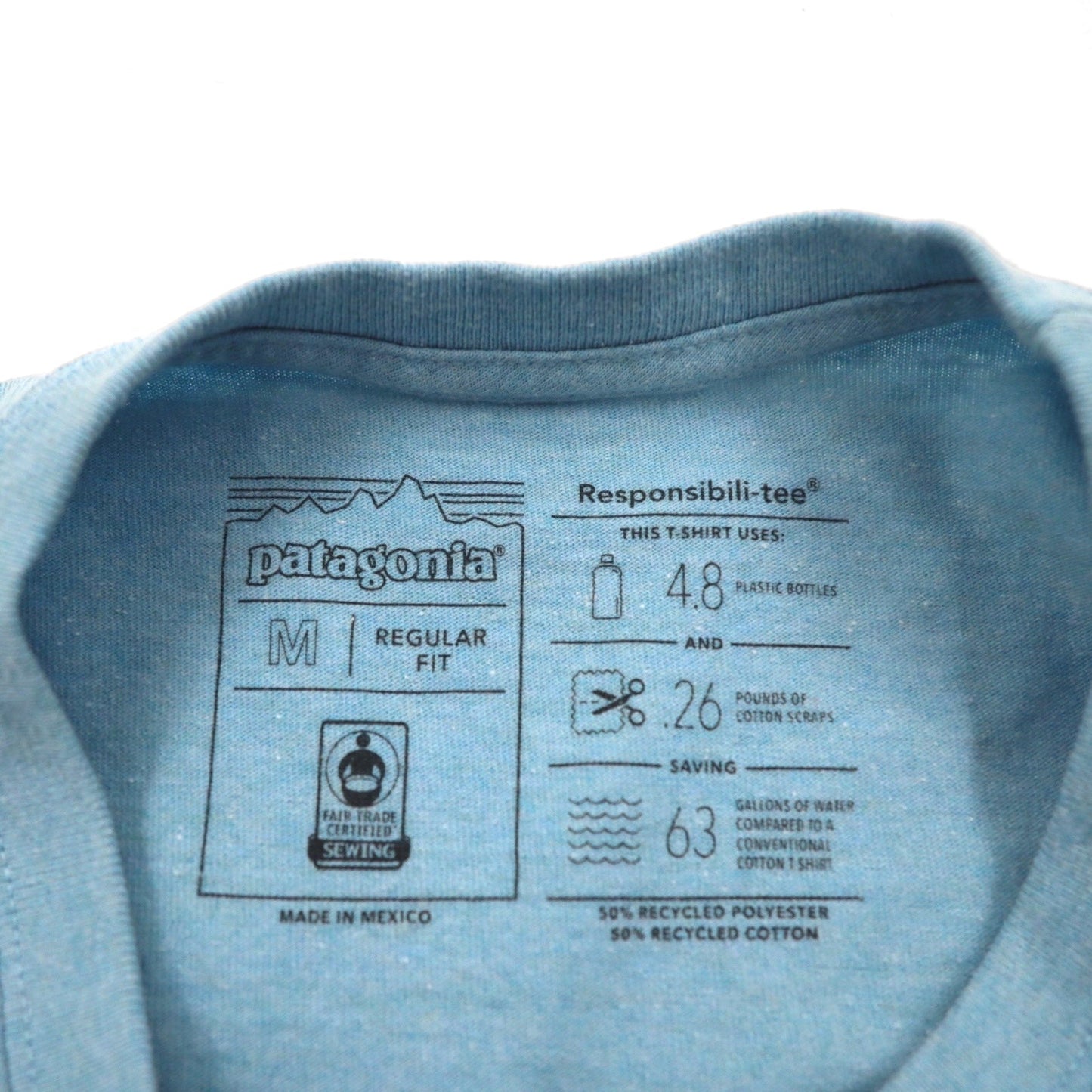 patagonia P-6ロゴ レスポンシビリティー P-6 LOGO RESPONSIBILI-TEE Tシャツ M ブルー 39174